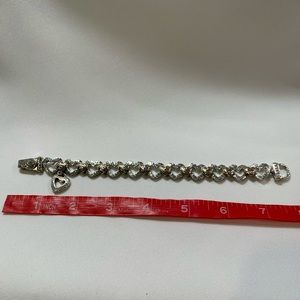 Silver heart-link bracelet